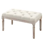 Тапицирана пейка HOMCOM, дърво и плат 80Д x 40Ш x 43В - Image 9