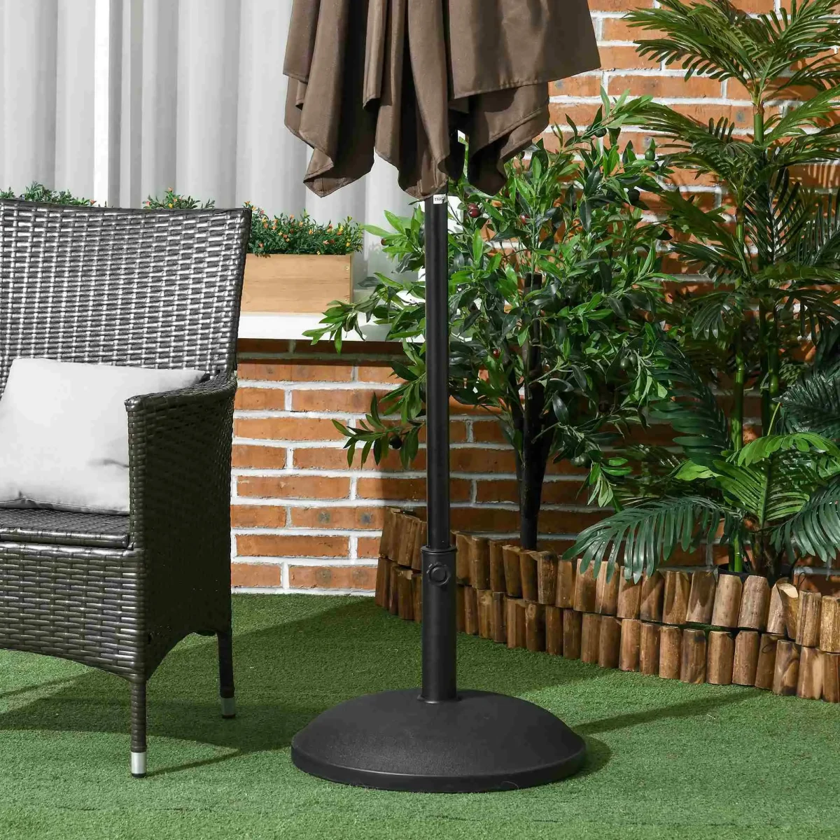 Стойка за чадър Outsunny, 3 адаптера, регулируема, 25 кг - Image 6