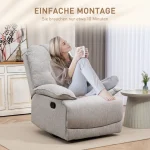 HOMCOM Фотьойл с регулируема облегалка, 89x101x105 см - Image 6