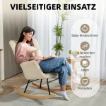 Винтидж люлеещ се стол HOMCOM бук и стомана - Image 2