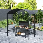 Беседка за барбекю Outsunny, 2 странични рафта, 1,1 x 2,3 м - Image 6