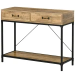 Конзолна маса HOMCOM, с рафт и 2 чекмеджета - Image 7