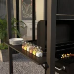 Беседка за барбекю Outsunny, 2 странични рафта, 1,1 x 2,3 м - Image 9