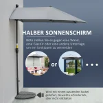 Outsunny 2 x 2 м полукръгъл чадър със скоба водоотблъскващ - Image 13