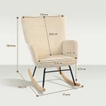 Винтидж люлеещ се стол HOMCOM бук и стомана - Image 8