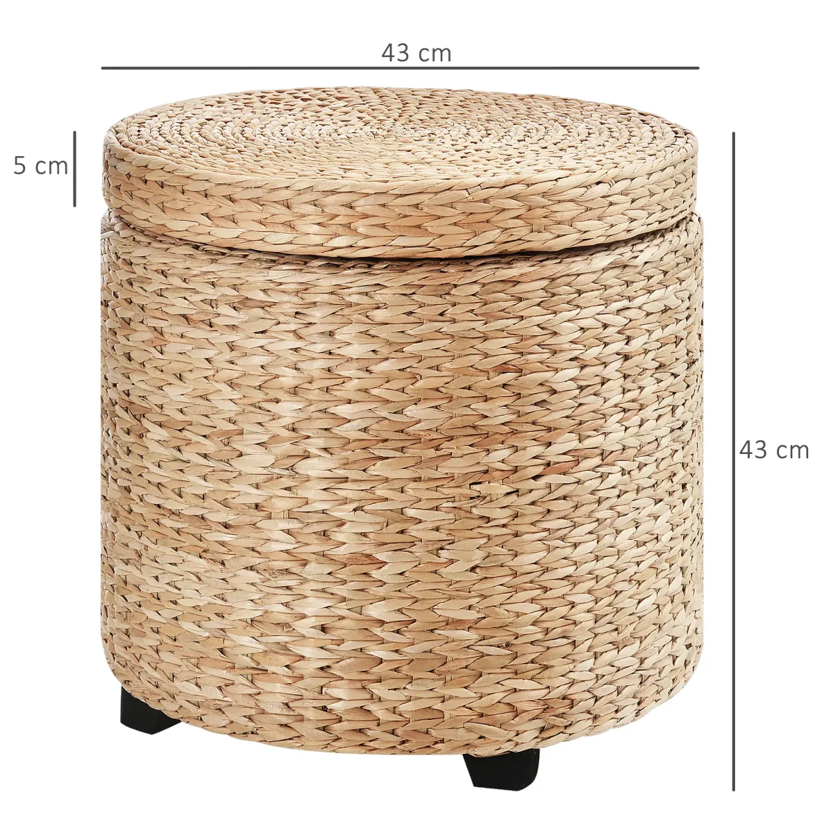 Табуретка за съхранение HOMCOM с капак, 43 x 43 x 43 см - Image 7
