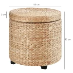 Табуретка за съхранение HOMCOM с капак, 43 x 43 x 43 см - Image 7