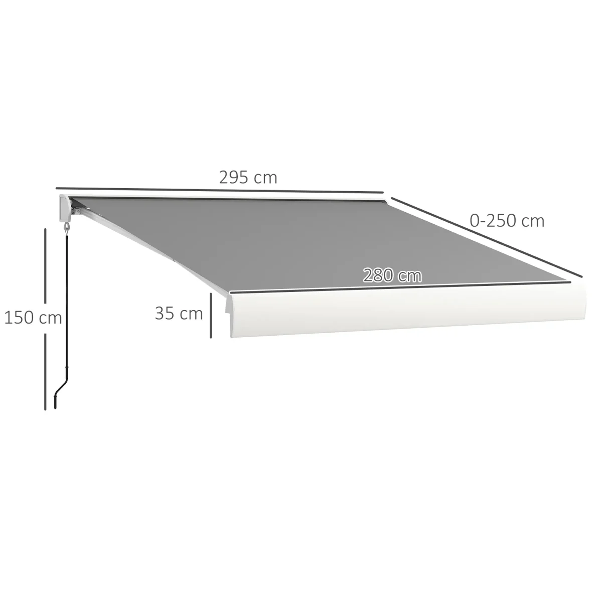 Тента Outsunny, електрическа/ръчно прибираща се, 3 x 2,5 м - Image 10
