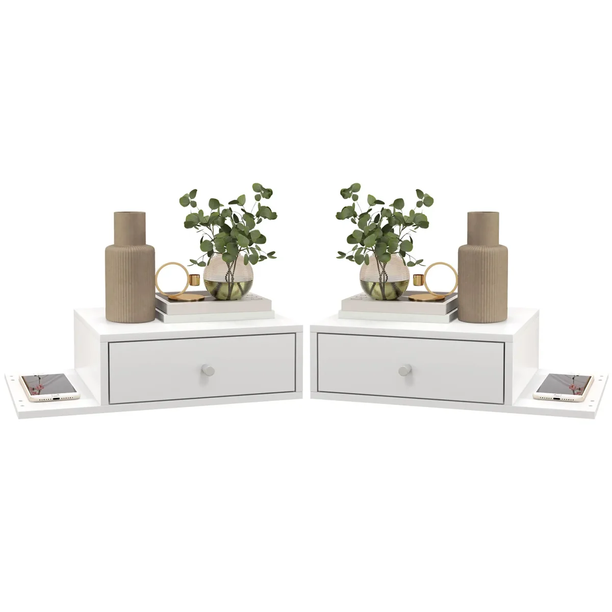 HOMCOM Комплект от 2 стенни нощни шкафчета - Image 6