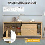 HOMCOM 200 см плъзгаща се врата, комплект - Image 2