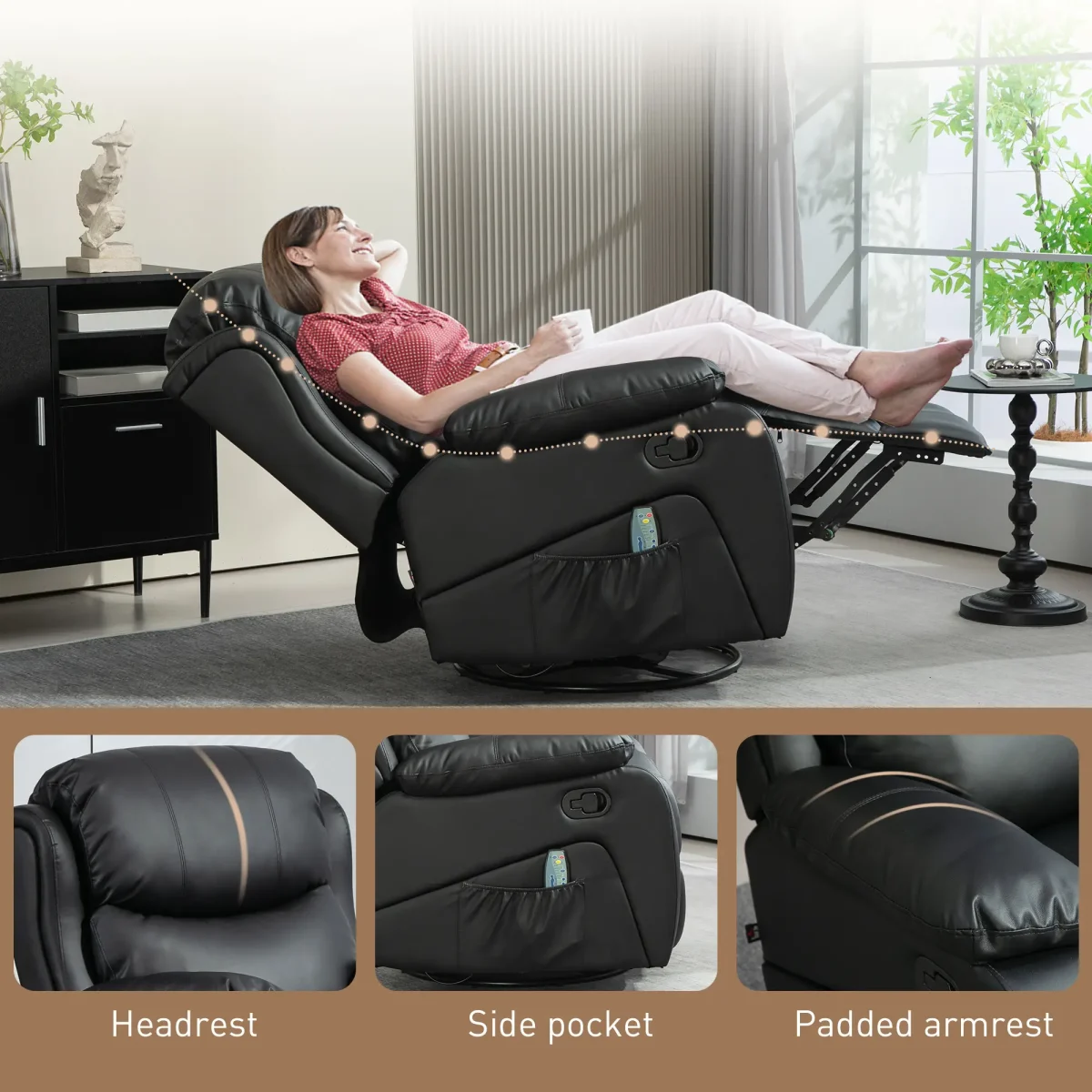 Масажен стол HOMCOM, функция за отопление и накланяне - Image 6