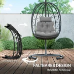 Висящ стол Outsunny тип „яйце“, с включена възглавница - Image 10