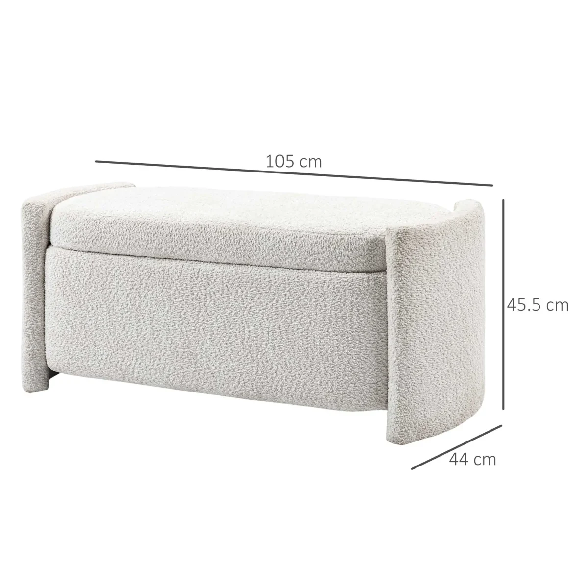 HOMCOM Тапицирана пейка за съхранение, 105 x 44 x 45,5см - Image 8