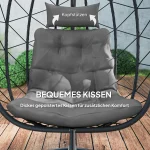 Висящ стол Outsunny тип „яйце“, с включена възглавница - Image 9