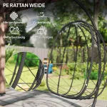 Висящ стол Outsunny тип „яйце“, с включена възглавница - Image 6