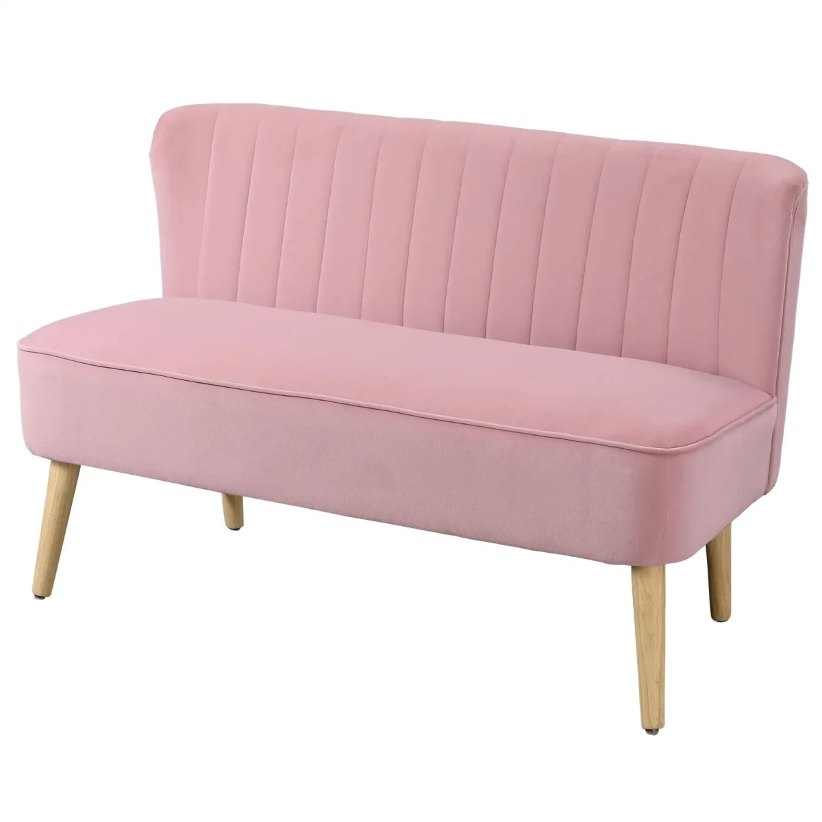 HOMCOM 2-местен диван с плат, кадифе,117 x 56.5 x 77 см - Image 14