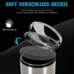 Кошче за боклук HOMCOM 30L с педал Ø29.2 x 62.5 см - Image 5