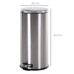 Кошче за боклук HOMCOM 30L с педал Ø29.2 x 62.5 см - Image 10