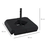 Основа за чадър Outsunny, пълнима с вода или пясък, до 60 кг - Image 10