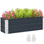 Повдигната леха Outsunny от стомана, 125 x 47 x 40 см