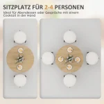 HOMCOM Кръгла кухненска маса, 80 см, ПДЧ, Метал - Image 9