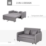 Разтегателен диван HOMCOM за 2 души с място за съхранение - Image 2