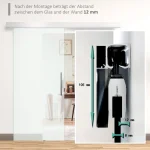 Стъклена плъзгаща се врата HOMCOM с дръжка 102.5x205см - Image 2