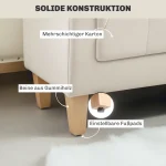 Тапицирана пейка HOMCOM, 2 възглавници, 115 x 44 x 58 см - Image 5