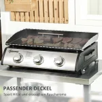 Газова скара Outsunny с капак, 3 горелки, 63 x 47 x 25 см - Image 6