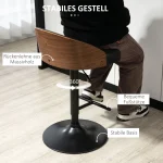 Комплект бар столове HOMCOM от 2 броя Завъртане на 360° - Image 2