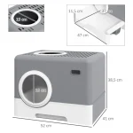 Котешка тоалетна PawHut, 2 отвора, подвижна тава - Image 2