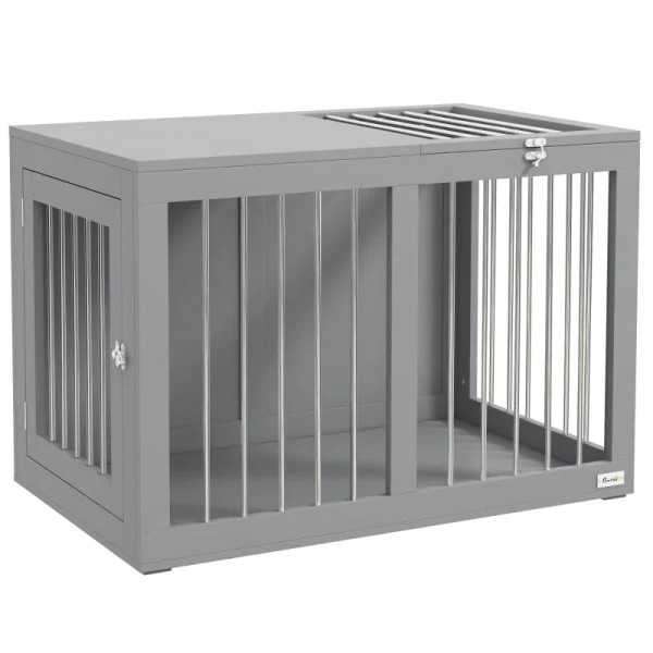 PawHut Къща за кучета, 2 врати, 80 см x 50 см x 56,5 см