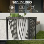 Соларна подова лампа Outsunny, ратан, със сензор, 25 LED - Image 8