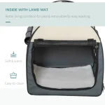 PawHut 70 см сгъваема чанта за домашни любимци, сива - Image 8