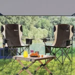 Комплект от 2 сгъваеми стола Outsunny, с подлакътници - Image 4