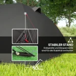 Къмпинг палатка Outsunny за 4 души, лека, стабилна, UV 50+ - Image 5