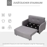Разтегателен диван HOMCOM за 2 души с място за съхранение - Image 3