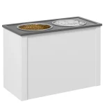 PawHut Повдигната хранилка с място за съхранение и купички