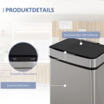 HOMCOM 47L Сензорен кош за боклук + 2 x 12.5L - Image 2