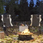 Комплект от 2 сгъваеми стола Outsunny, с подлакътници - Image 2