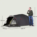 Къмпинг палатка Outsunny за 4 души, лека, стабилна, UV 50+ - Image 6