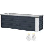 Повдигната леха Outsunny от стомана, 125 x 47 x 40 см - Image 3