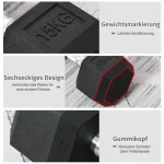 Дъмбел HOMCOM с назъбена дръжка, чугунен дъмбел, 1x15кг - Image 6