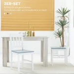 Комплект от 2 стола за трапезария, Масивно дърво - Image 3