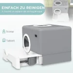 Котешка тоалетна PawHut, 2 отвора, подвижна тава - Image 4