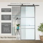 Комплект за плъзгаща се врата HOMCOM, въглеродна стомана - Image 3