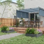 Комплект от 2 саксии Outsunny, поцинкована стомана - Image 2