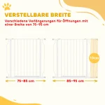 Входна порта за кучета PawHut, регулируема от 75 см до 95 см - Image 7