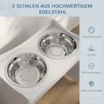 Станция за хранене на кучета PawHut, 2 купички - Image 5