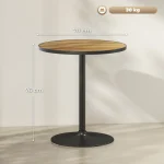 Кръгла трапезна маса HOMCOM, за 2-4 души, дъб - Image 8